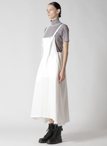 [Y's BORN PRODUCT] THIN COTTON TWILL FRONT TUCKED SHOULDER STRAP DRESS