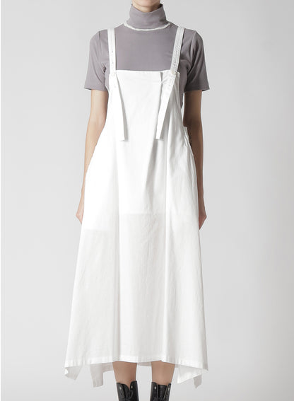 [Y's BORN PRODUCT] THIN COTTON TWILL FRONT TUCKED SHOULDER STRAP DRESS