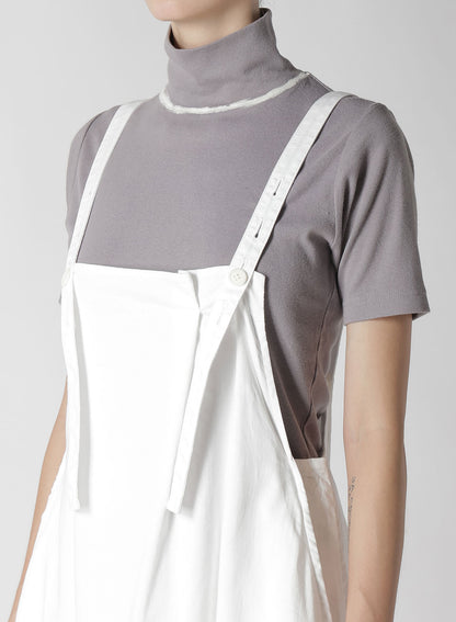 [Y's BORN PRODUCT] THIN COTTON TWILL FRONT TUCKED SHOULDER STRAP DRESS