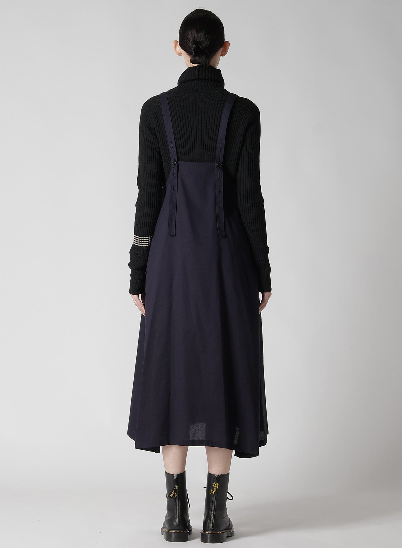 [Y's BORN PRODUCT] THIN COTTON TWILL FRONT TUCKED SHOULDER STRAP DRESS