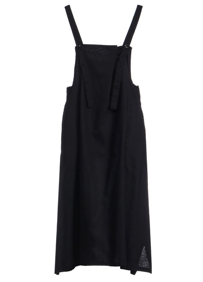 [Y's BORN PRODUCT] THIN COTTON TWILL FRONT TUCKED SHOULDER STRAP DRESS