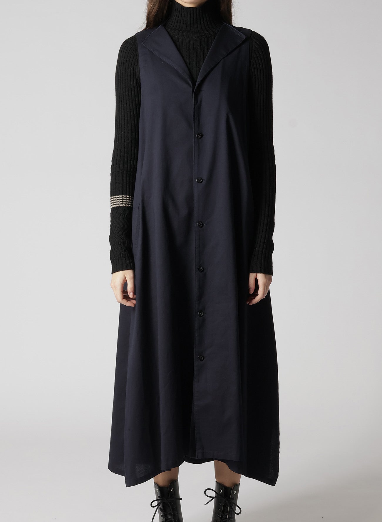 Y's BORN PRODUCT] THIN COTTON TWILL COLLAR CUT OFF