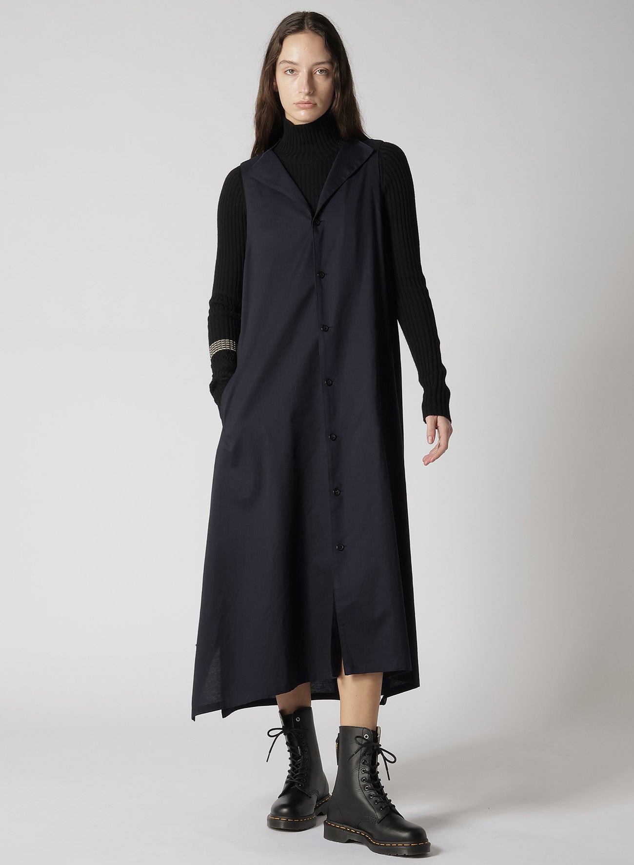 Y's BORN PRODUCT] THIN COTTON TWILL COLLAR CUT OFF