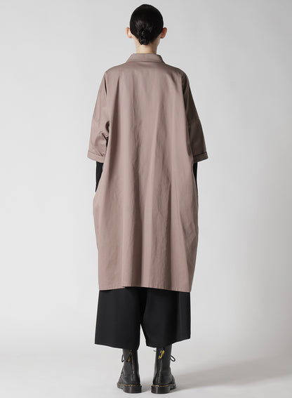 [Y's BORN PRODUCT] COTTON TWILL HALF SLEEVE SHIRT DRESS