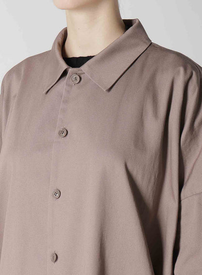 [Y's BORN PRODUCT] COTTON TWILL HALF SLEEVE SHIRT DRESS