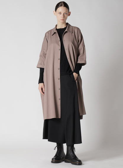 [Y's BORN PRODUCT] COTTON TWILL HALF SLEEVE SHIRT DRESS