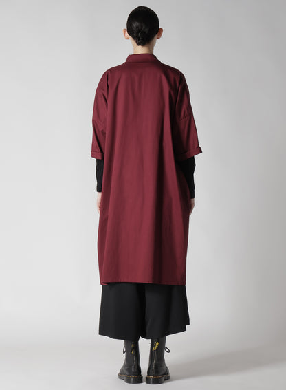 [Y's BORN PRODUCT] COTTON TWILL HALF SLEEVE SHIRT DRESS