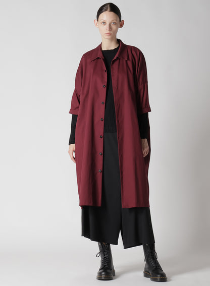 [Y's BORN PRODUCT] COTTON TWILL HALF SLEEVE SHIRT DRESS