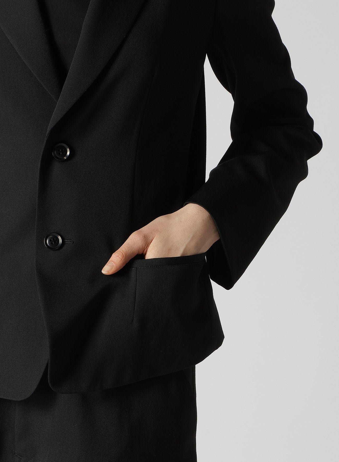 WOOL GABARDINE DOUBLE BUTTON JACKET