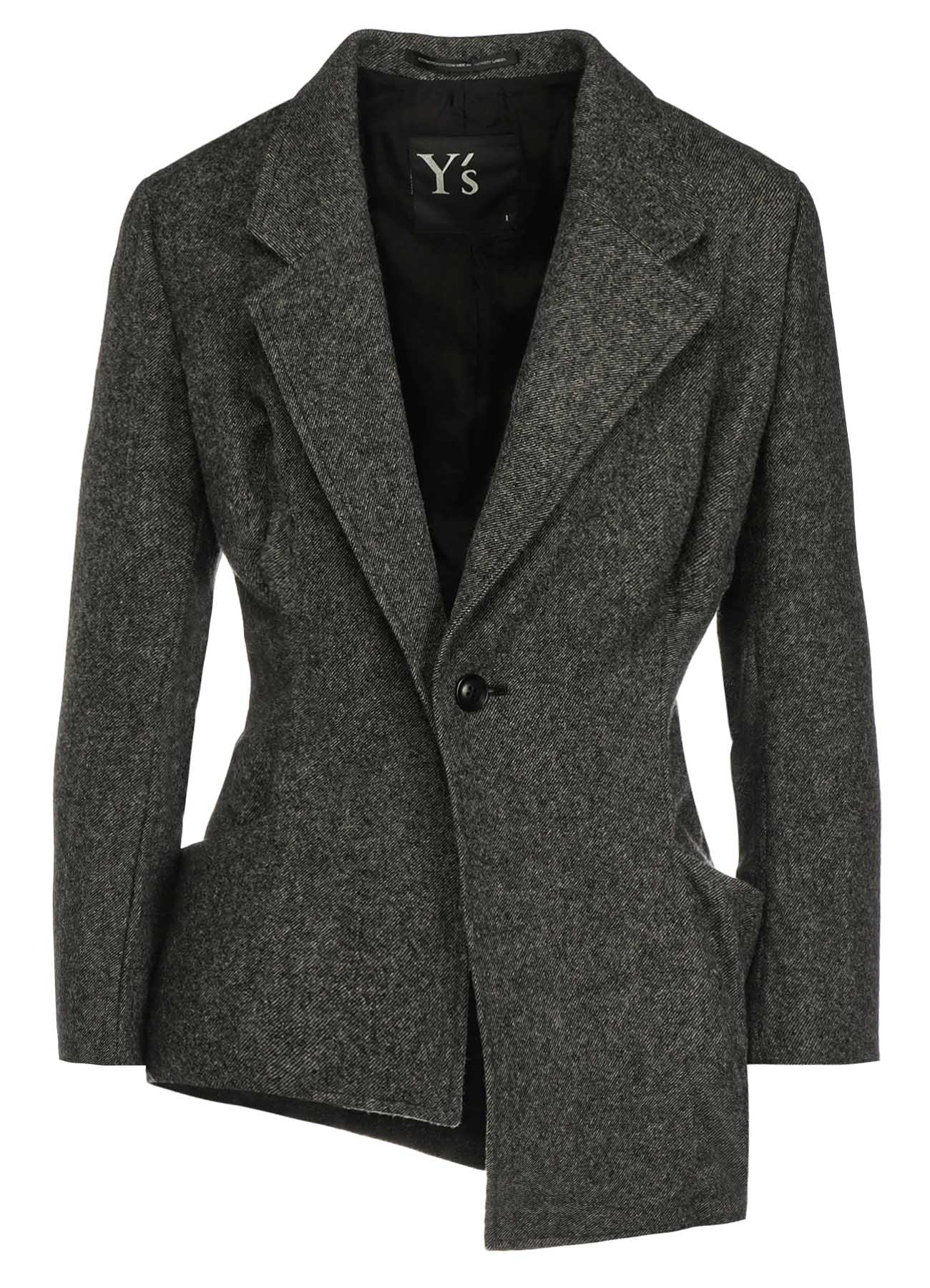 WOOL FLANNEL ASYMMETRIC JACKET