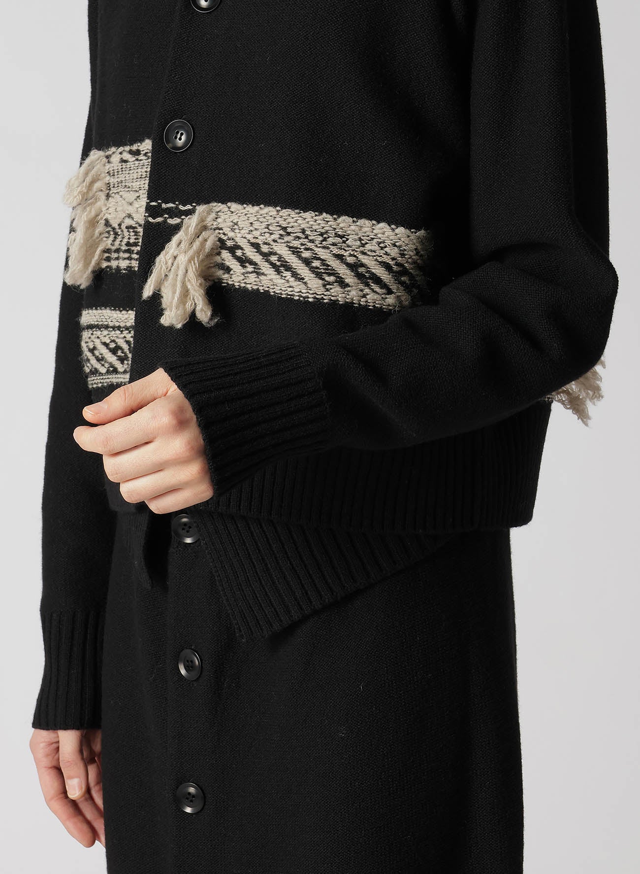 【10/18 12:00 Release】WOOL BLEND JACQUARD HIGH NECK CARDIGAN