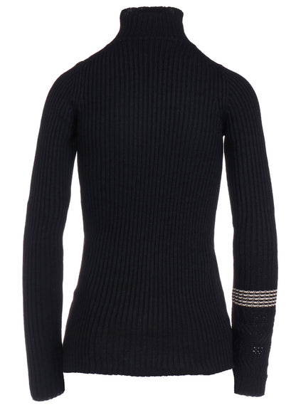 WOOL RIB HIGH NECK PULLOVER