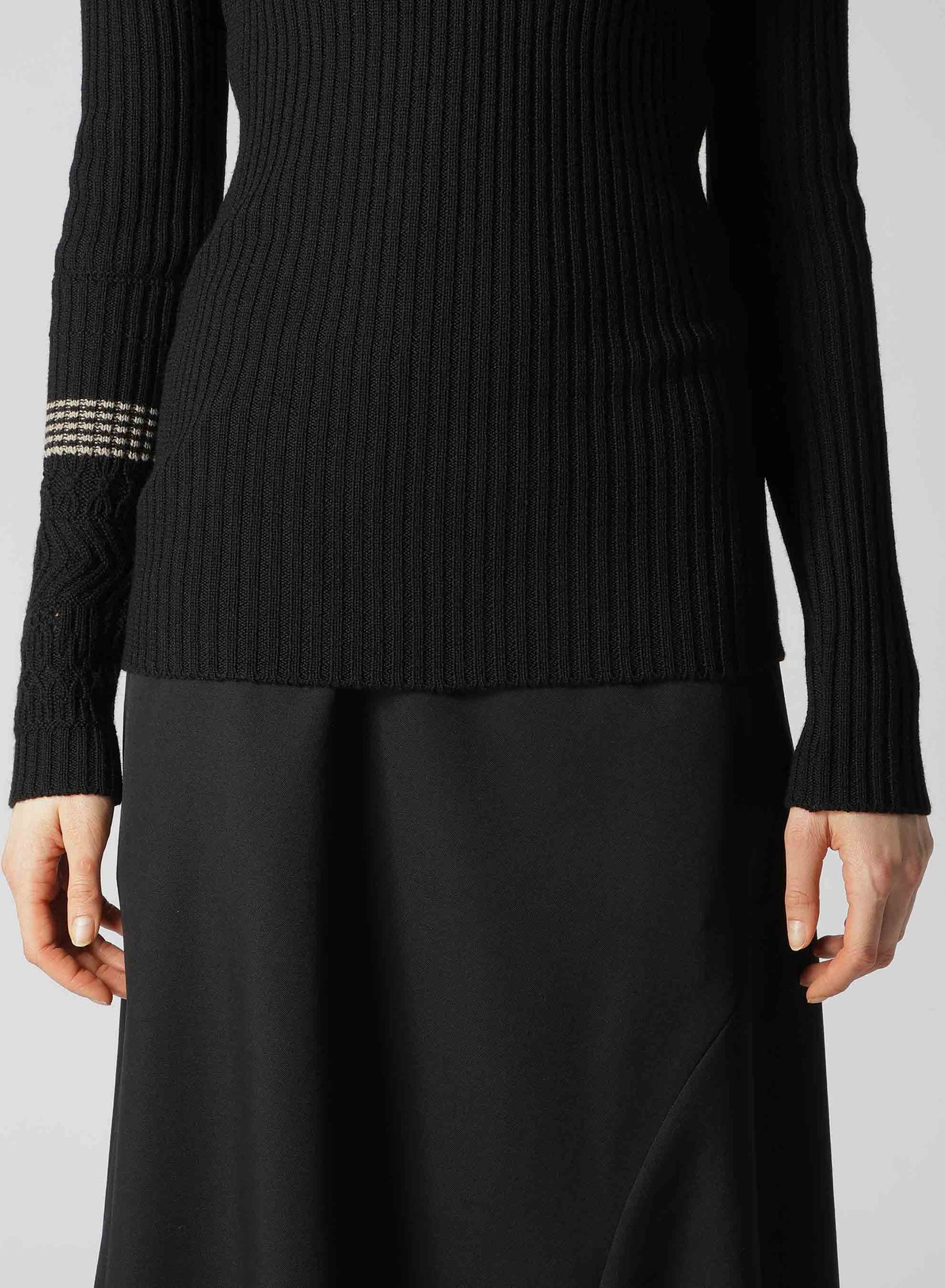 WOOL RIB HIGH NECK PULLOVER