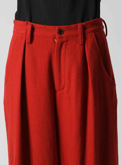 WOOL FLANNEL SINGLE TUCK WIDE PANTS