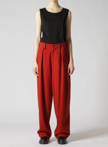 WOOL FLANNEL SINGLE TUCK WIDE PANTS