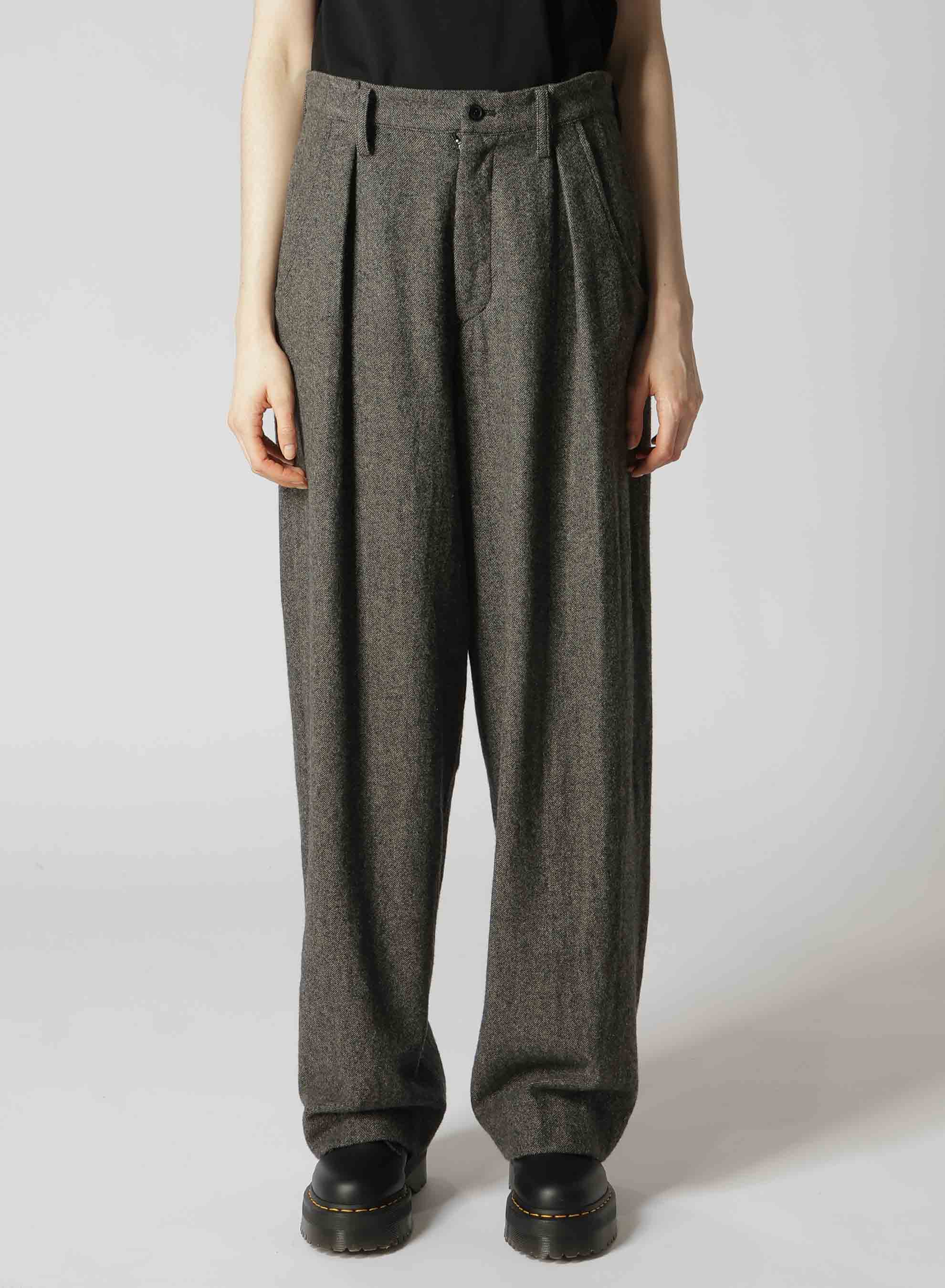 WOOL FLANNEL SINGLE TUCK WIDE PANTS – THE SHOP YOHJI YAMAMOTO