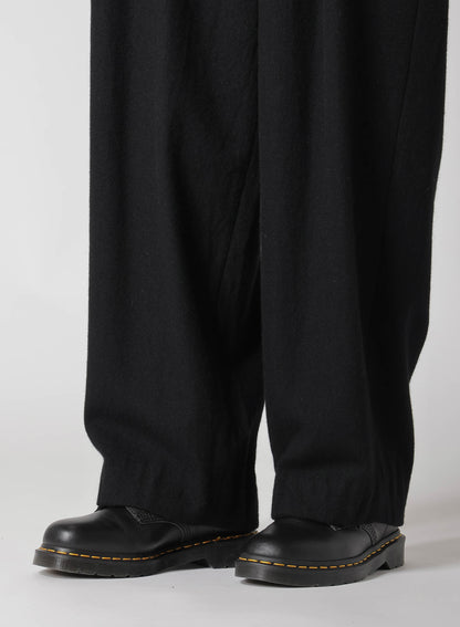 WOOL FLANNEL SINGLE TUCK WIDE PANTS