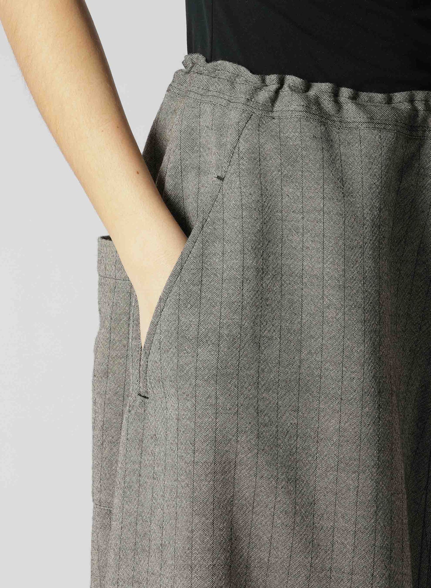 WOOL STRIPE SAROUEL PANTS