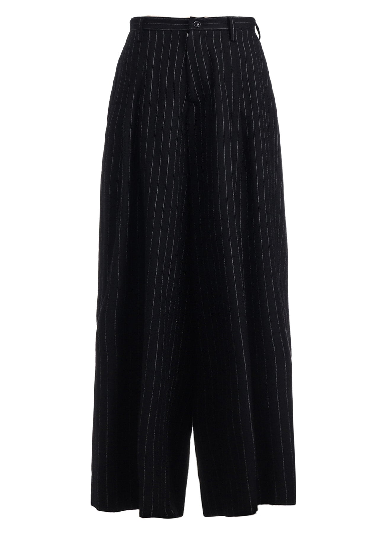 WOOL STRIPE DOUBLE TUCK WIDE PANTS