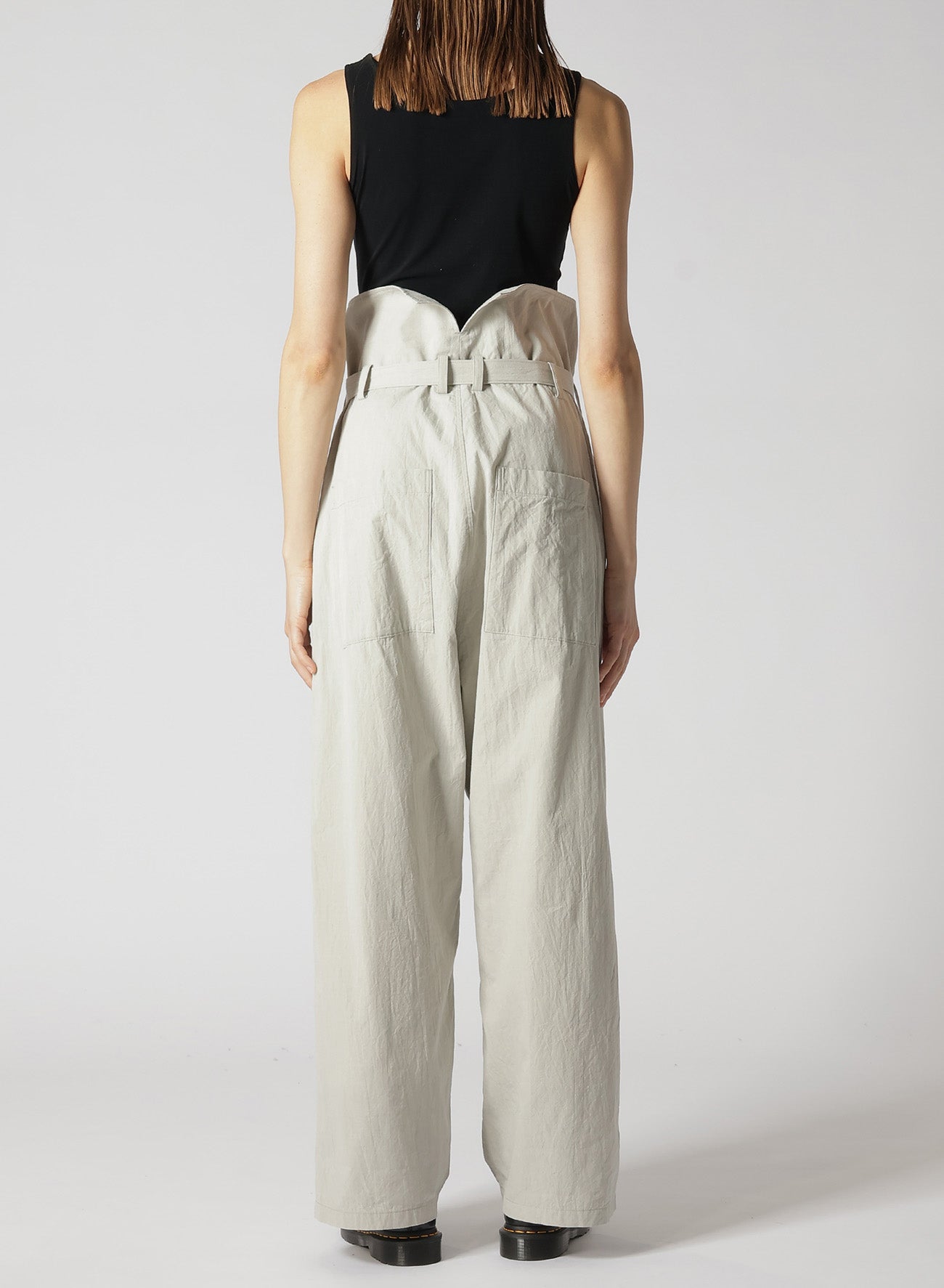 COTTON CHAMBRAY HIGH WAIST PANTS