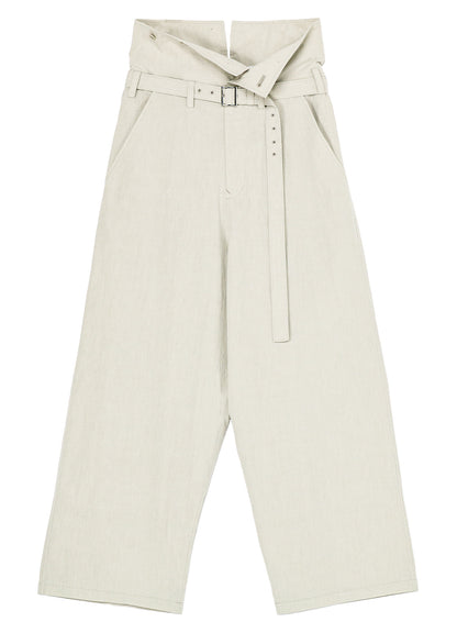 COTTON CHAMBRAY HIGH WAIST PANTS