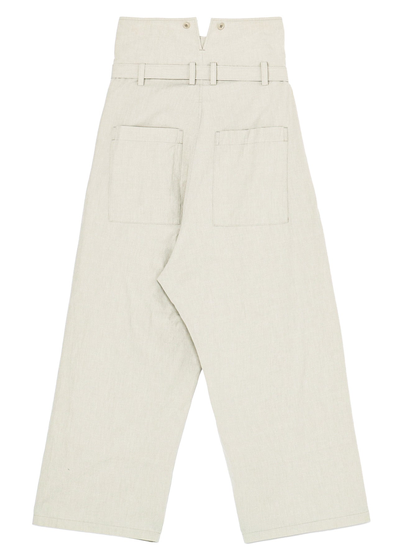 COTTON CHAMBRAY HIGH WAIST PANTS