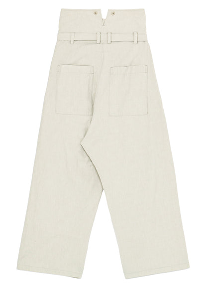 COTTON CHAMBRAY HIGH WAIST PANTS