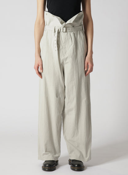 COTTON CHAMBRAY HIGH WAIST PANTS