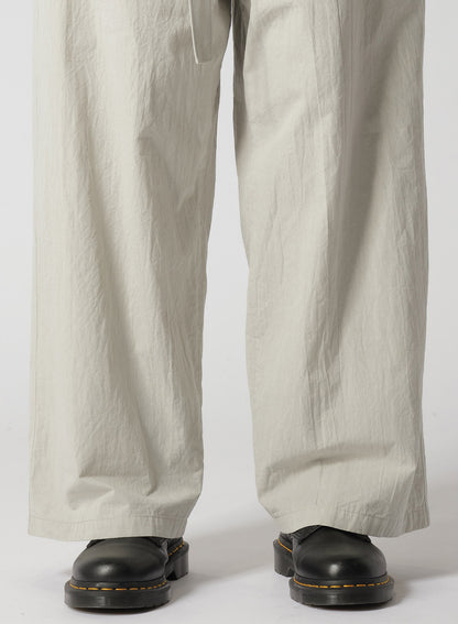 COTTON CHAMBRAY HIGH WAIST PANTS