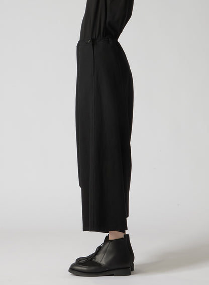 WOOL FLANNEL STRING WAIST ASSYMETRIC PANTS