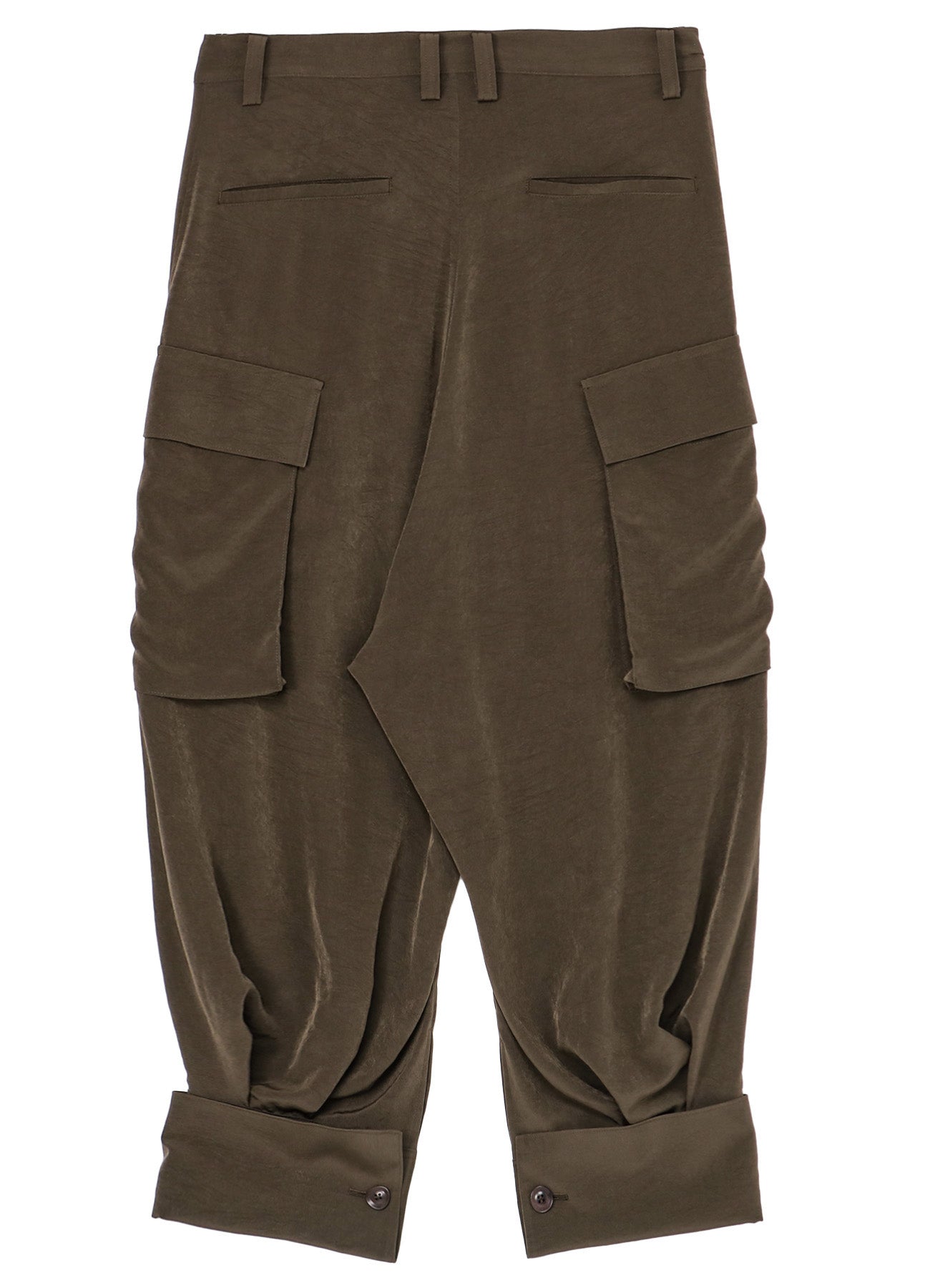 CREPE de CHINE CUFFED HEM CARGO PANTS