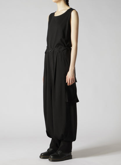 CREPE de CHINE CUFFED HEM CARGO PANTS