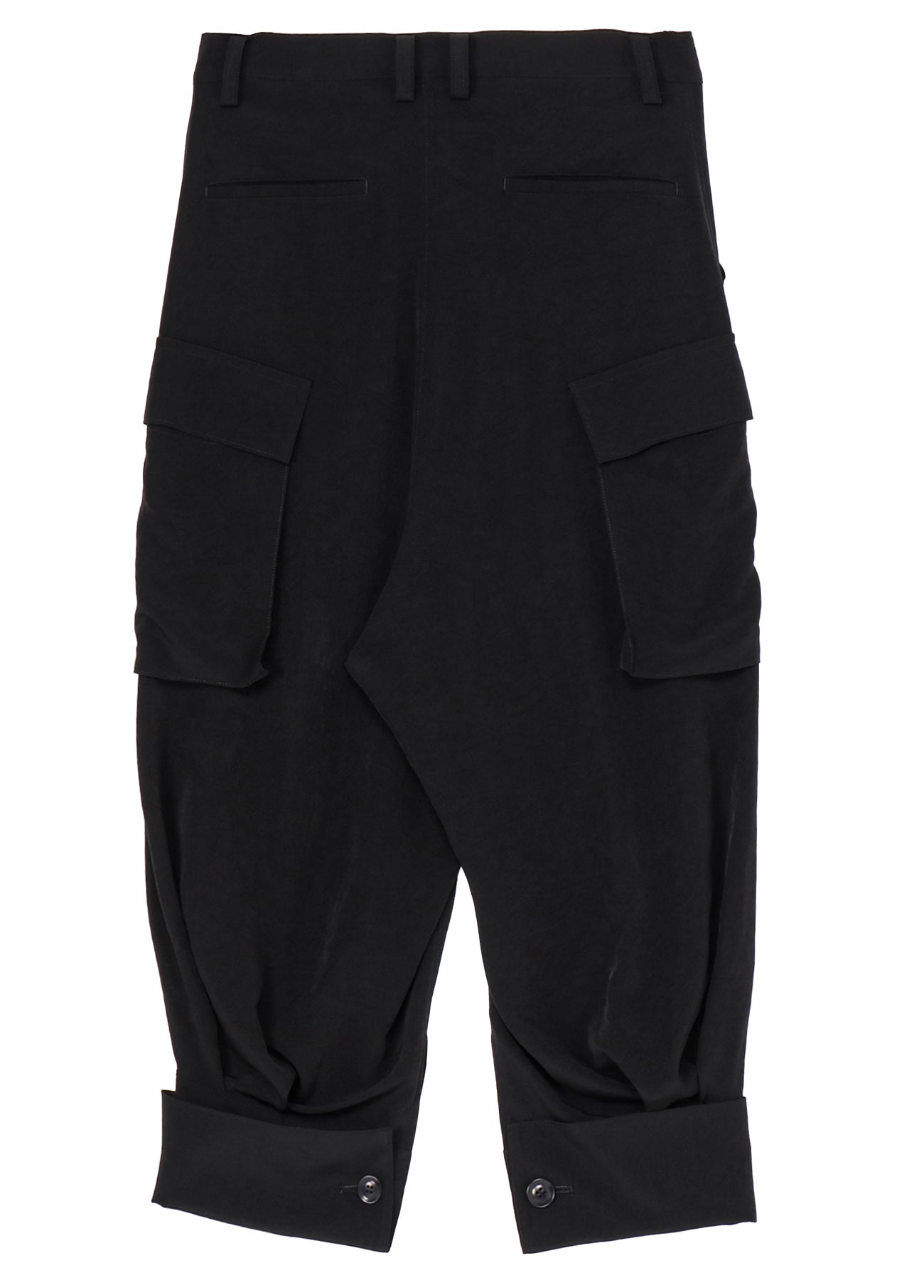 CREPE de CHINE CUFFED HEM CARGO PANTS