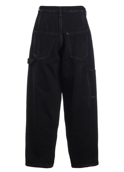 10OZ DENIM SINGLE-PLEATED WIDE LEG PANTS