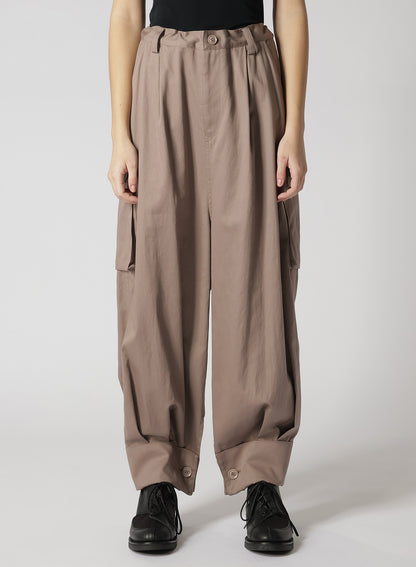 [Y's BORN PRODUCT] COTTON TWILL CUFFED HEM CARGO PANTS