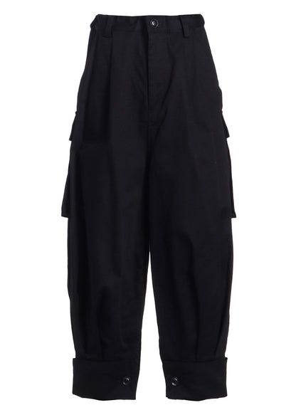 [Y's BORN PRODUCT] COTTON TWILL CUFFED HEM CARGO PANTS