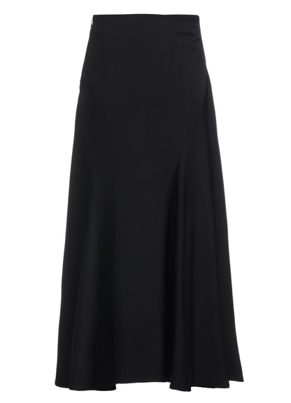 WOOL GABARDINE PANEL FLARE SKIRT