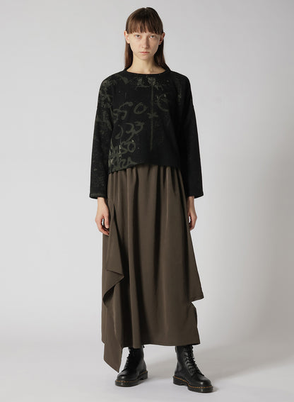 CREPE de CHINE RIGHT DRAPE SKIRT