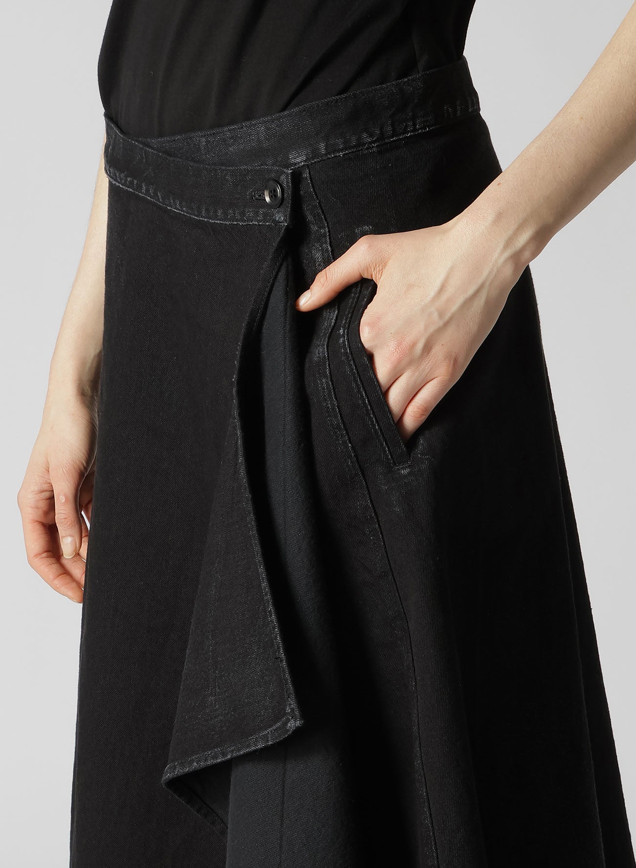 10OZ DENIM FLARE WRAP SKIRT