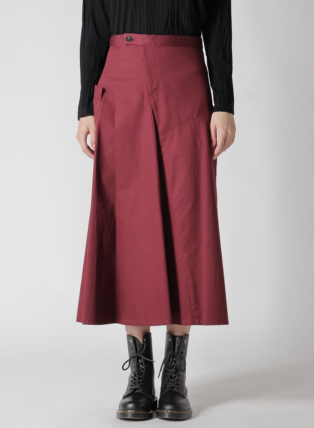 [Y's BORN PRODUCT] COTTON TWILL FLARE SKIRT WITH GUSSET