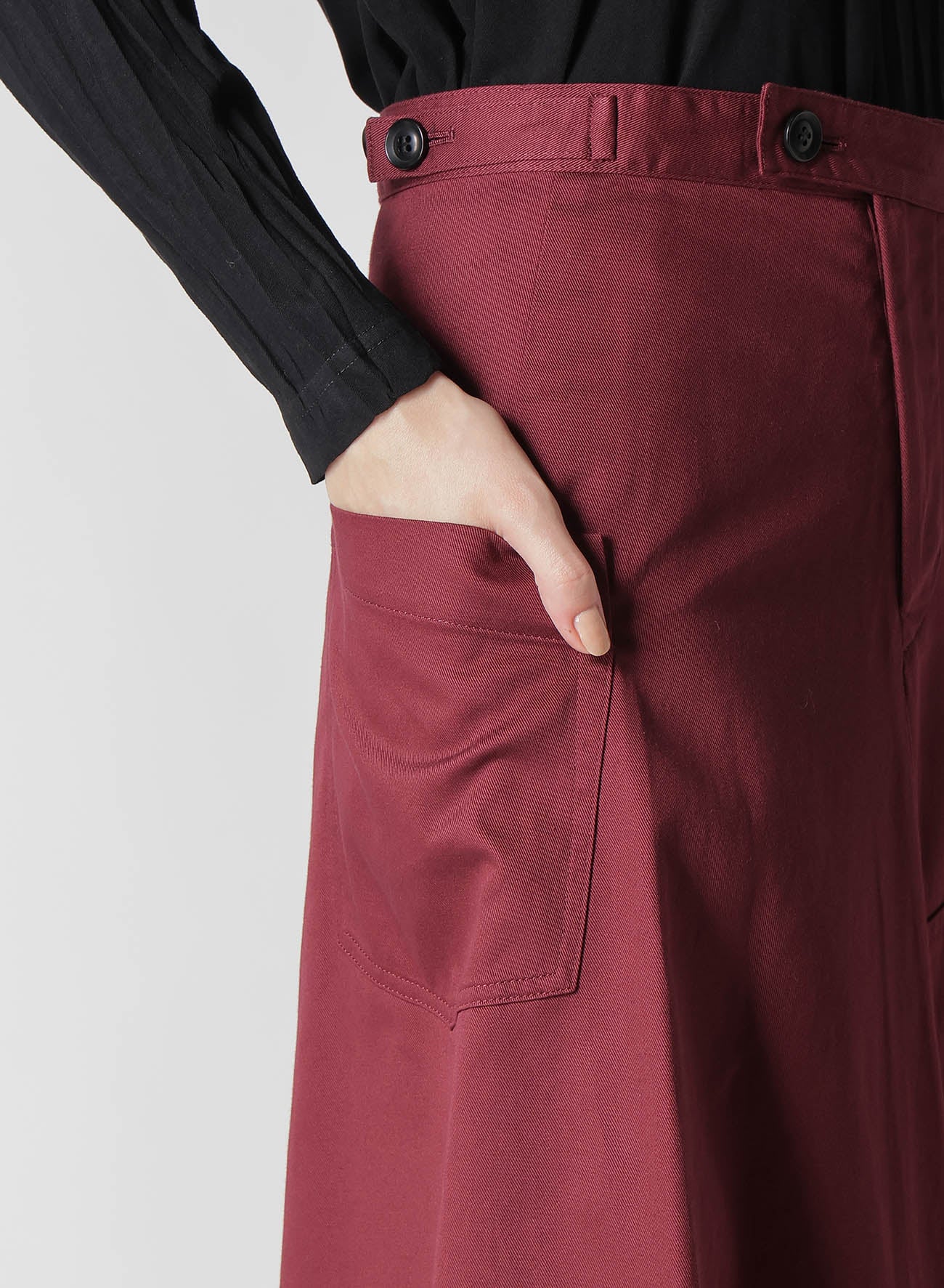 [Y's BORN PRODUCT] COTTON TWILL FLARE SKIRT WITH GUSSET