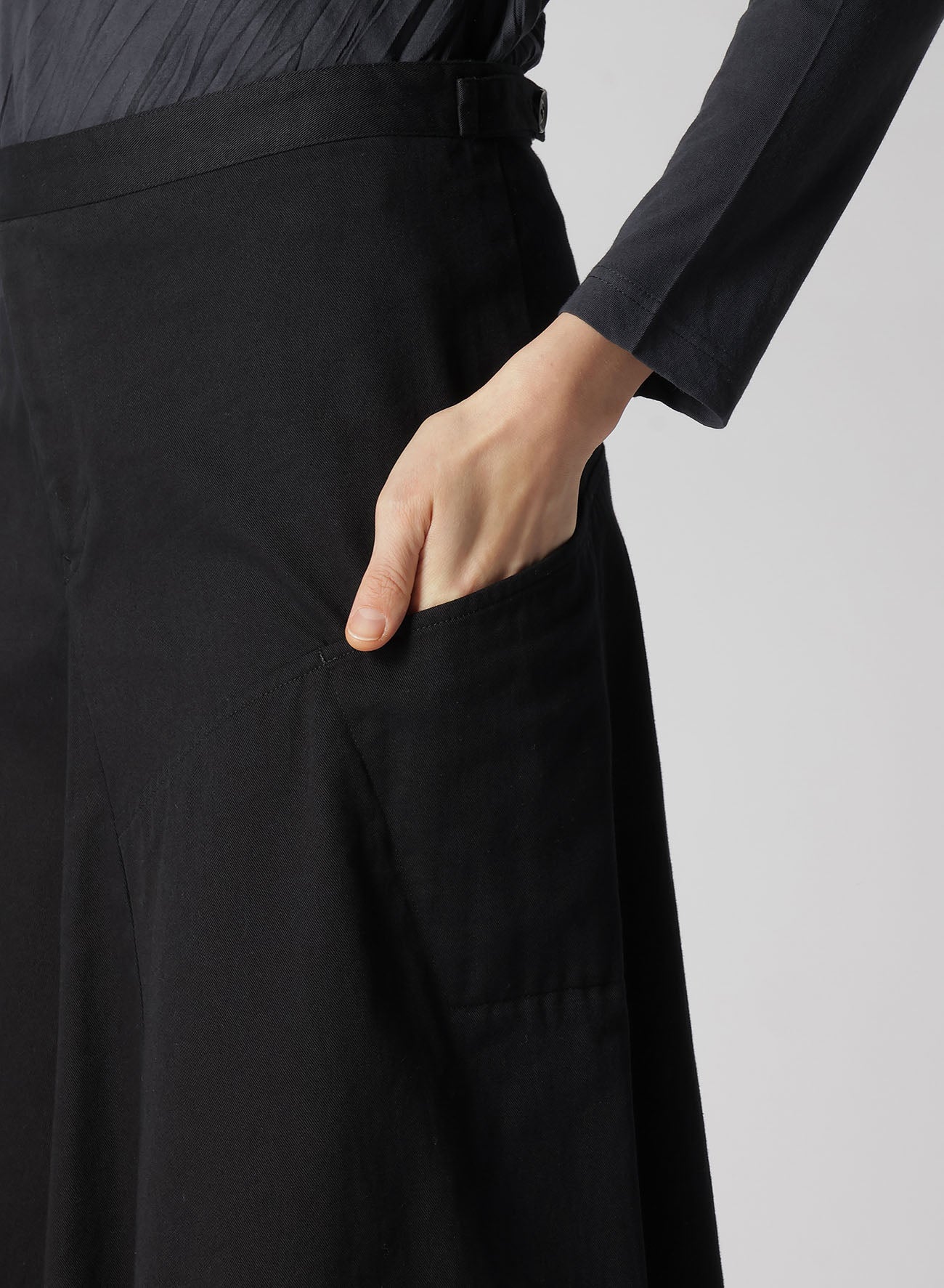 [Y's BORN PRODUCT] COTTON TWILL FLARE SKIRT WITH GUSSET