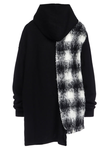 【9/20 12:00(JST) Release】COTTON×WOOL MOHAIR PLAID HOODIE