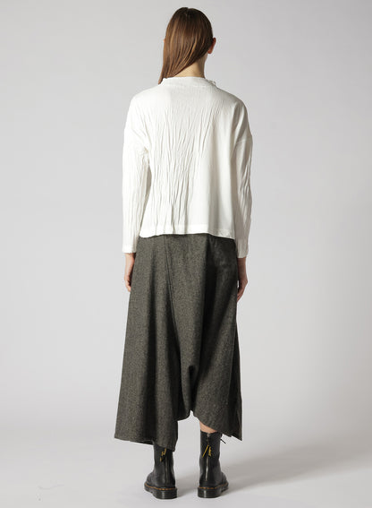 COTTON JERSEY WRINKLE PROCESS CROPPED T