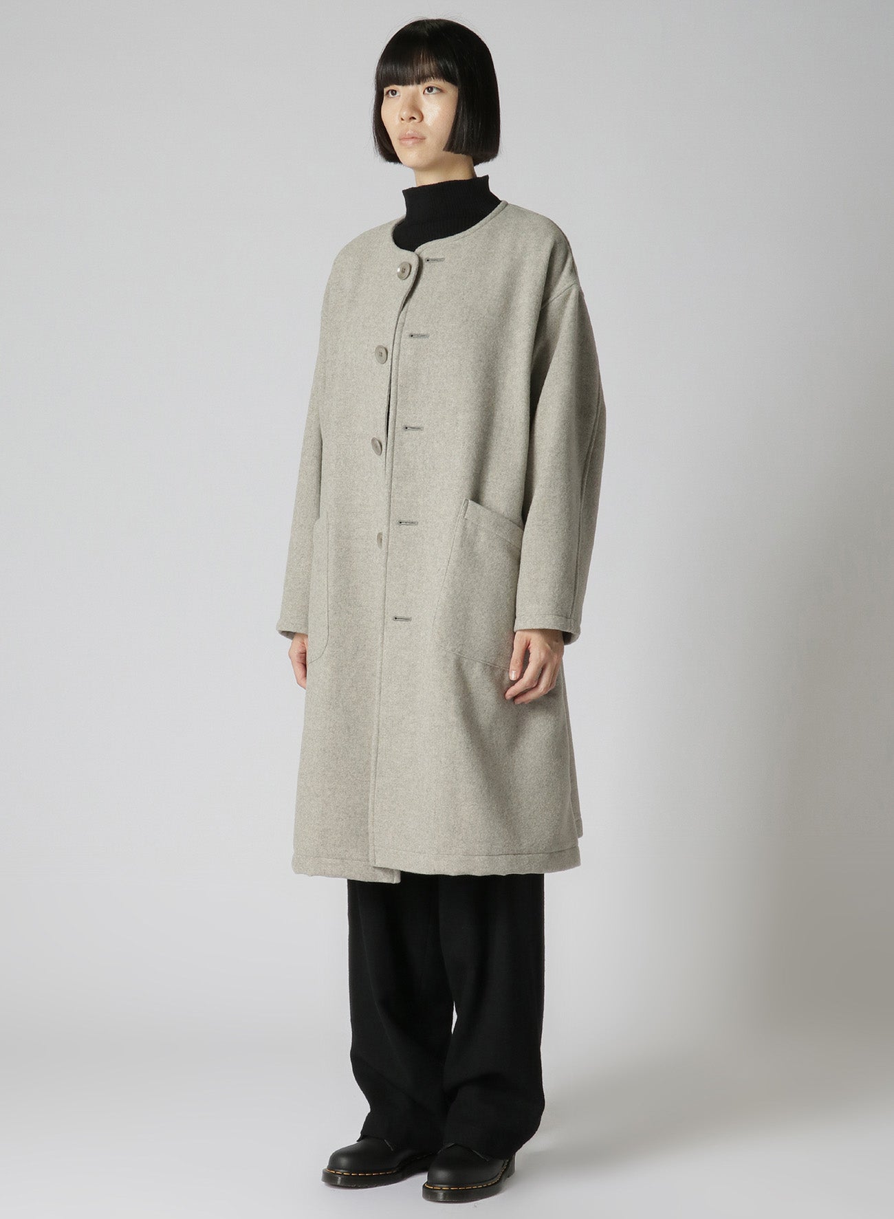 AIRY MOSSER COLLARLESS COAT