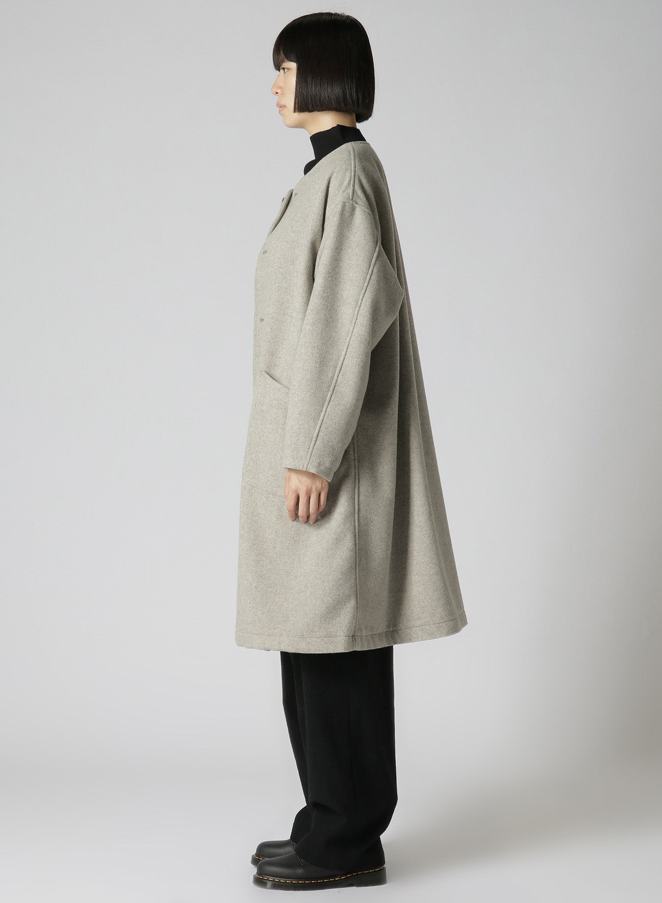 AIRY MOSSER COLLARLESS COAT