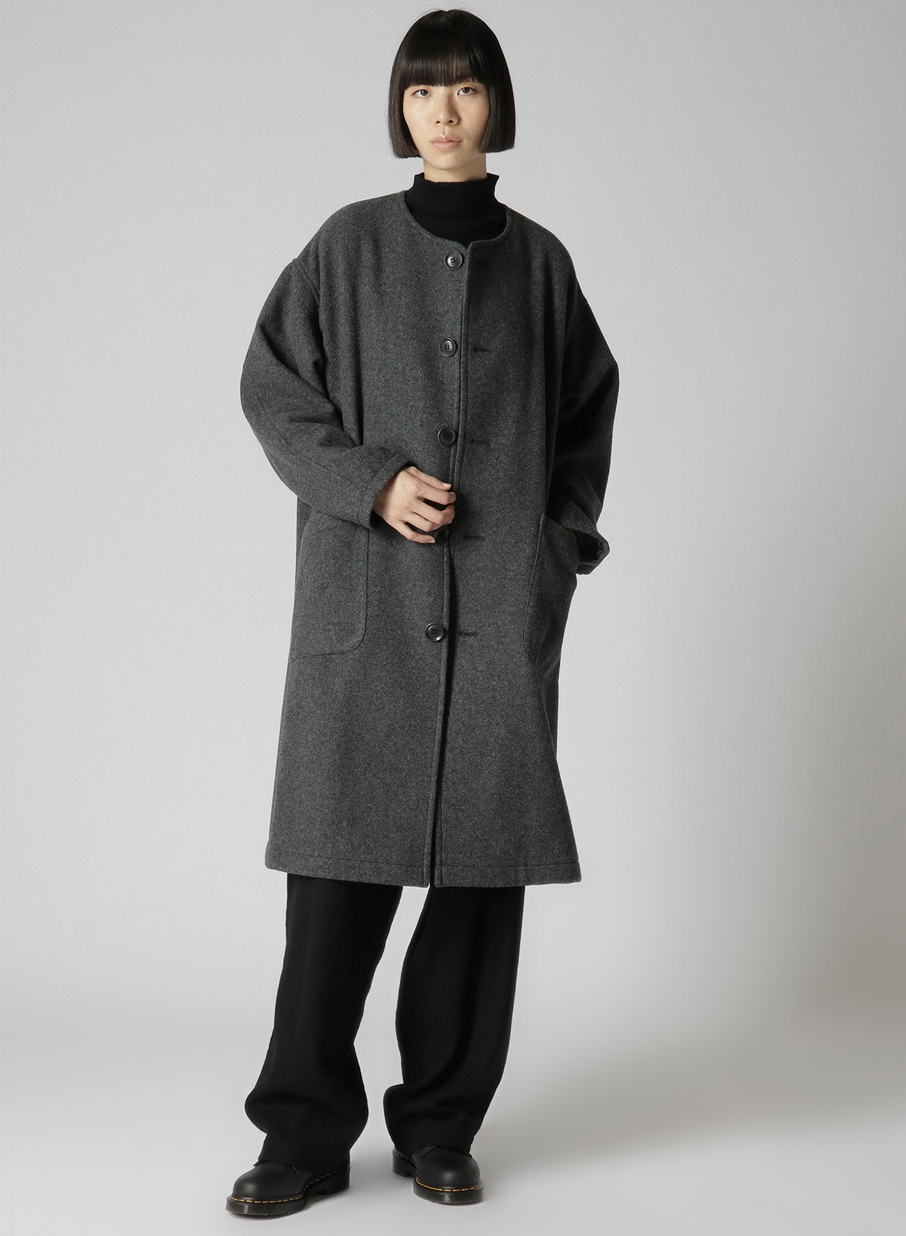 AIRY MOSSER COLLARLESS COAT