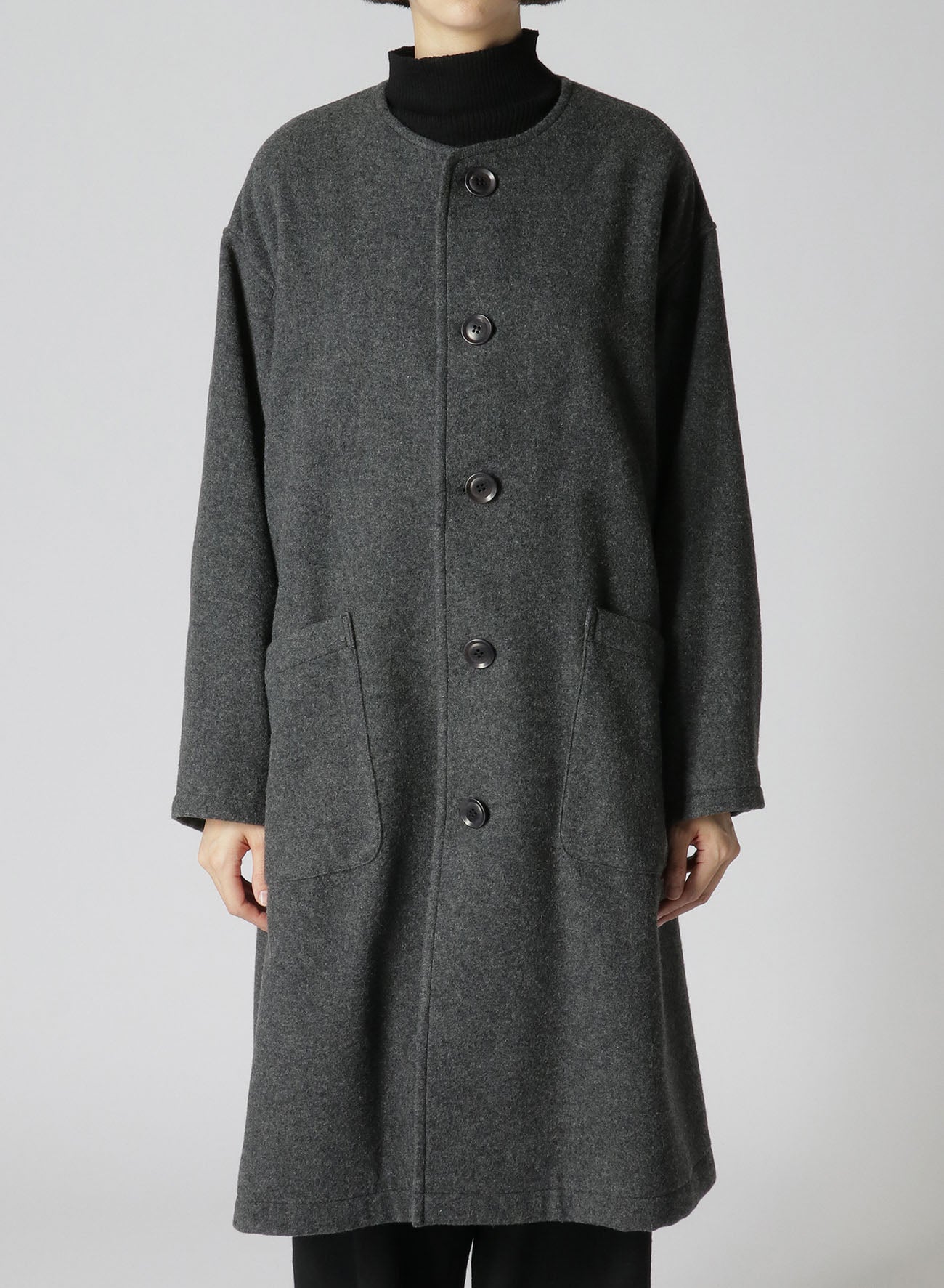 AIRY MOSSER COLLARLESS COAT