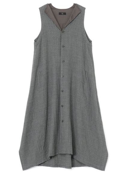 WOOL SLEEVELESS SHIRT DRESS