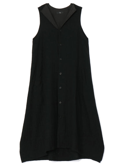 WOOL SLEEVELESS SHIRT DRESS